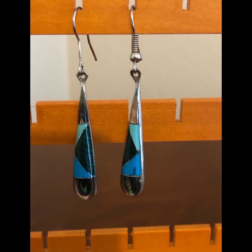 Sterling Silver Abalone Drop Earrings